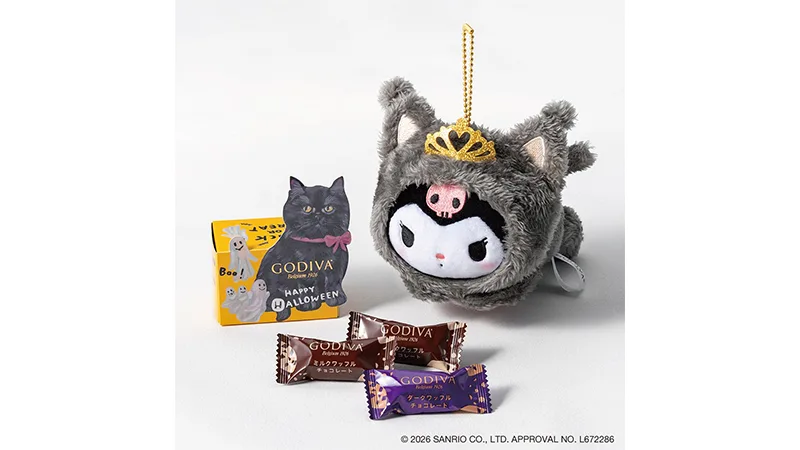 「ゴディバ ブラックキャット コレクション G クリスピーショコラ アソートメント 3粒入+クロミ ぬいぐるみチャーム オンラインショップ限定」