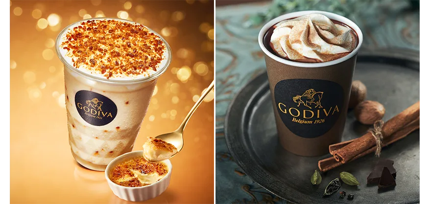 “デザートのようなフローズンとチャイ風ホット、2種類のチョコレートドリンクが登場!ゴディバ「クレームブリュレ ショコリキサー」、「ホットショコリキサー スパイスチャイ」~2026年10月16日(金)より~