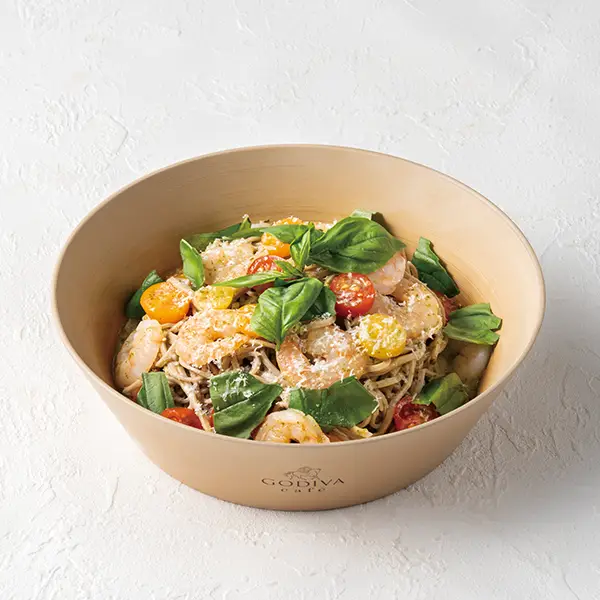 海老とチェリートマトのバジル冷製SOBA