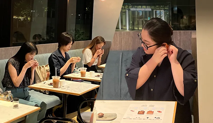 耳元で割るのチョコレート